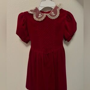 Vintage little girls dress velvet material size 18-24 months